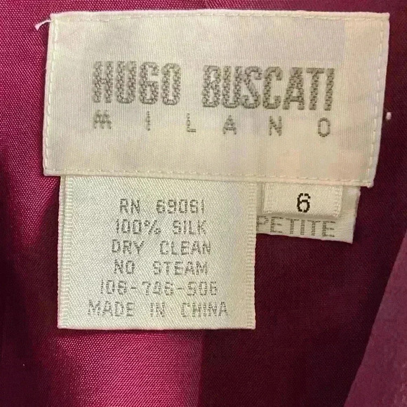 Hugo Buscati Women's blazer vintage 100% silk double breasted 6 petite - Picture 5 of 5